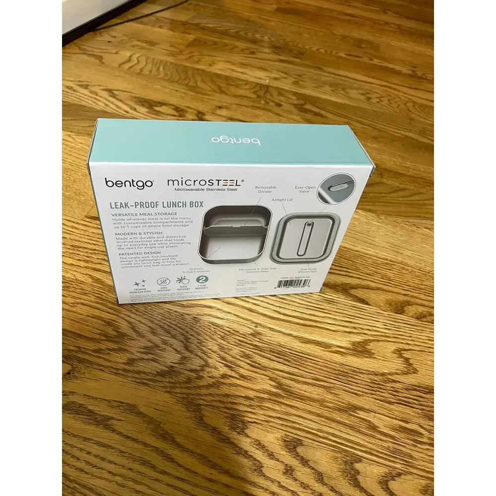 Bentgo MicroSteel Leak-Proof Lunch Box - Microwave-Safe, Oven-Safe Aqua